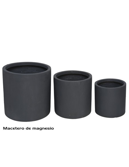 MACETERO X3 KENDRA MAGNESIO 40X40X40 CM OSCURO