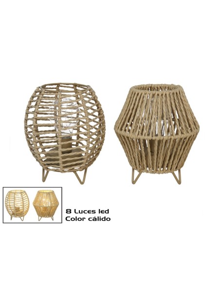 LAMPARA DE MESA INT. 8LED L/CALI ADAN 2SRT  MET./P