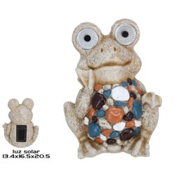 RANA LOLA DEC. C/ LUZ SOLAR 16,5X13,4X20,5CM