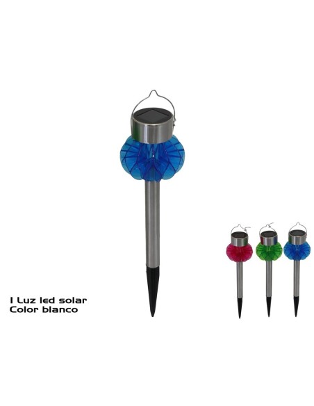 LUZ SOLAR YAEL ACERO 3 COL SRT 34,5X9X9 CM