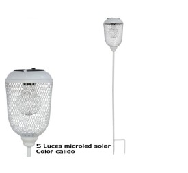 LAMPARA SOLAR DAREK BLANCO 5 LED 80X11X11 CM