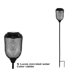 LAMPARA SOLAR DAREK NEGRO 5 LED 80X11X11 CM
