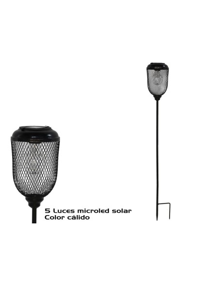 LAMPARA SOLAR DAREK NEGRO 5 LED 80X11X11 CM