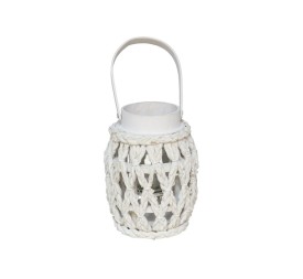 PORTAVELAS C/VASO ZEUS BLANCO 22X16 CM