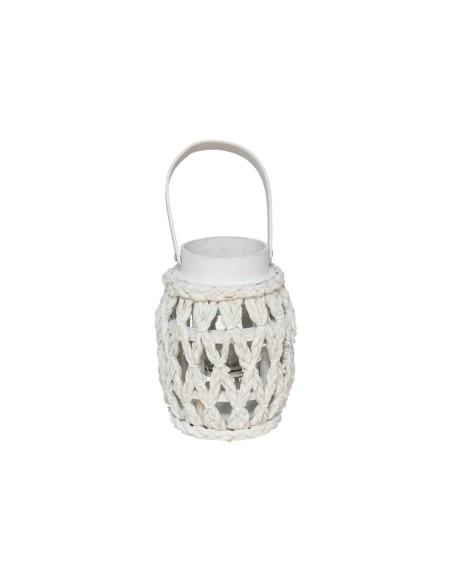 PORTAVELAS C/VASO ZEUS BLANCO 22X16 CM