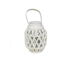 PORTAVELAS C/VASO ZEUS BLANCO 26X18 CM