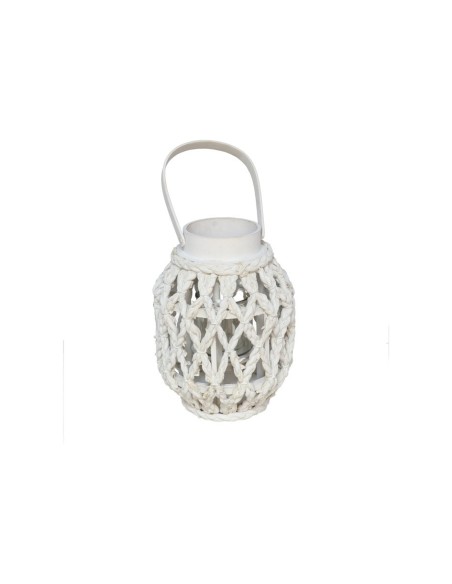 PORTAVELAS C/VASO ZEUS BLANCO 26X18 CM