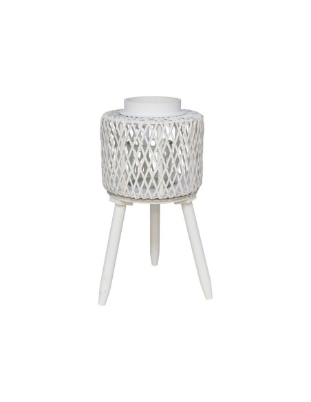 PORTAVELAS C/VASO PAZ BLANCO 25X22 CM