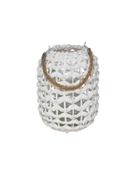 PORTAVELAS C/VASO BELLA BLANCO 22X16 CM