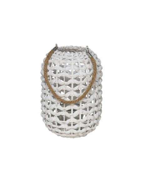 PORTAVELAS C/VASO BELLA BLANCO 26X18 CM