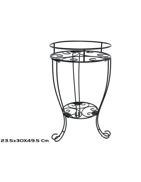 MACETERO DOS PISOS MARTE 30X30X49,5 NEGRO