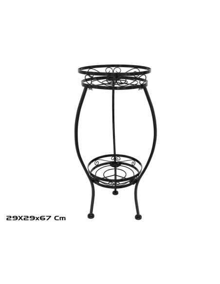 MACETERO DOS PISOS ALAN 29X29X67 NEGRO
