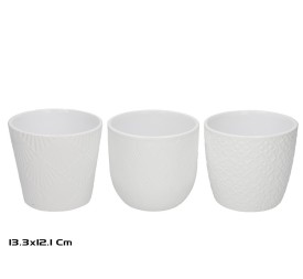MACETERO HAKIM CERAMICA 3 SURT BLANCO 13,3X12,1 CM