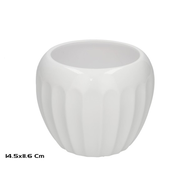 MACETERO NAIN CERAMICA BLANCO 14,5X11,6 CM