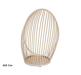 PORTAVELAS MAGNUS BLANCO/ORO 13X11X22 CM