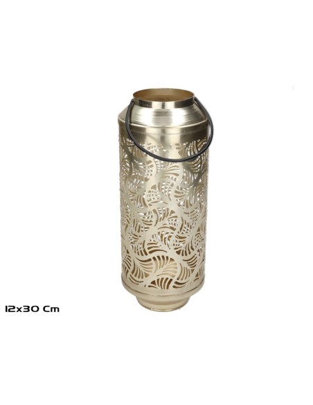 PORTAVELAS LASYA ORO 12X12X30 CM