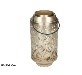 PORTAVELAS LASYA ORO 12X12X24 CM