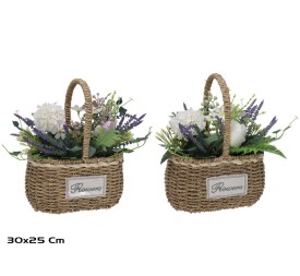 CESTO MIMBRE TULIPANES MIX 30X25CM(S)