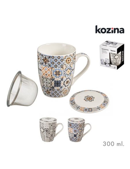 TAZA INFUSION C/ FILTRO 300 ml AZULEJOS SURT/2