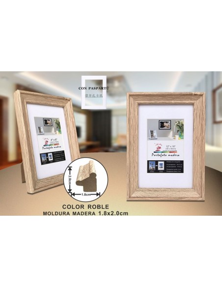 PORTAFOTO MADERA DM-842 30X40CM(6/12)
