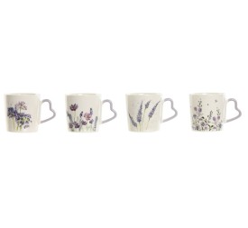 MUG PORCELANA 11X9,5X9,5 400ML LAVANDA 4 SURT.