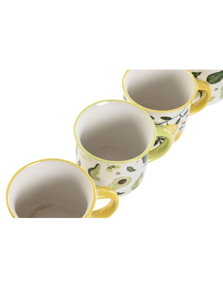 MUG PORCELANA 11X9X11 370ML FRUTAS 4 SURT.