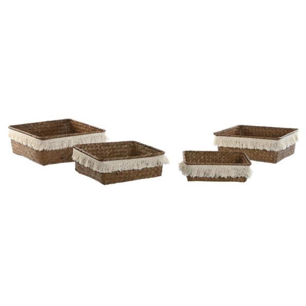 CESTA SET 4 FIBRA 26X26X10 DECAPE NATURAL