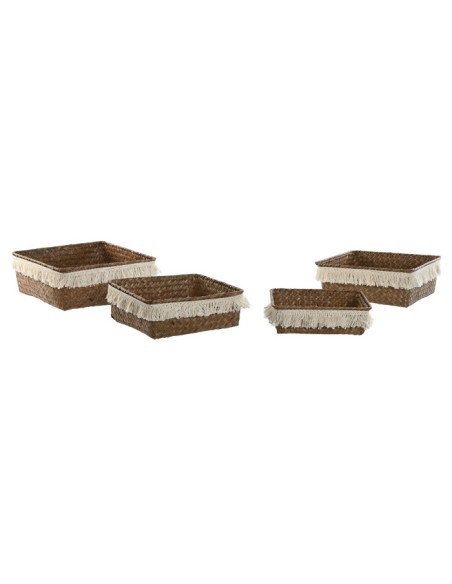 CESTA SET 4 FIBRA 26X26X10 DECAPE NATURAL