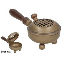 QUEMADOR DE LATON C/MANGO 8X21CM