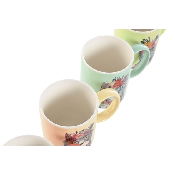 MUG PORCELANA 12,5X8X9,5 360ML GATOS 4 SURT.