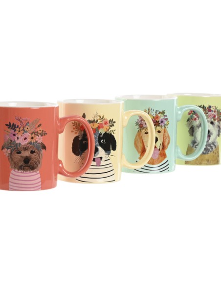 MUG PORCELANA 12X8X9,5 360ML PERROS 4 SURT.