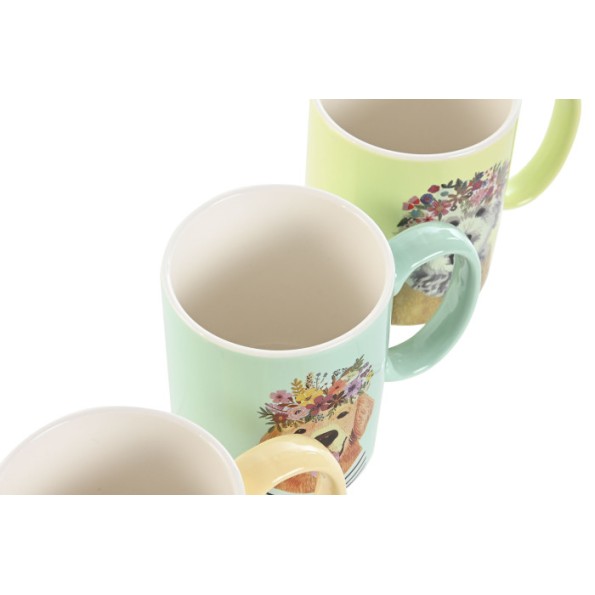 MUG PORCELANA 12X8X9,5 360ML PERROS 4 SURT.