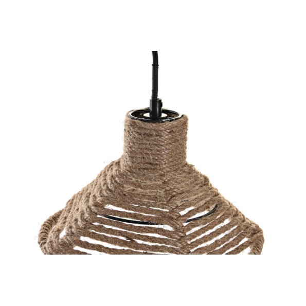 LAMPARA TECHO METAL CUERDA 24X24X15 NATURAL MARRON