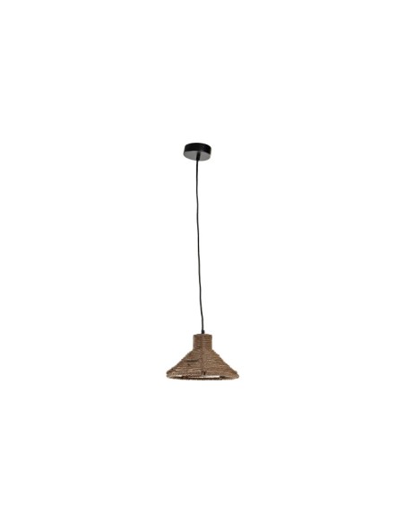 LAMPARA TECHO METAL CUERDA 24X24X15 NATURAL MARRON