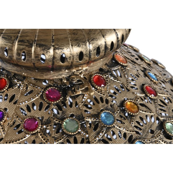 LAMPARA SOBREMESA METAL ACRILICO 36X36X95 DORADO