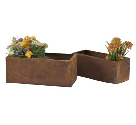 MACETERO SET 2 METAL 40X18X16 SIMIL OXIDO