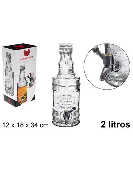 BOTELLA CRISTAL TAPON GASEOSA CN GRIFO LAUREL 2L