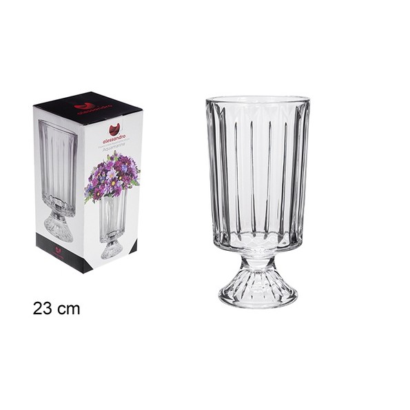 FLORERO CRISTAL AQUAMARINE 23 CM