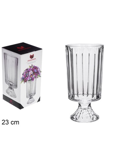 FLORERO CRISTAL AQUAMARINE 23CM