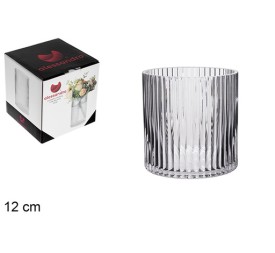 FLORERO CRISTAL CON RELIEVE 12 CM