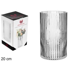 FLORERO CRISTAL CON RELIEVE 20 CM