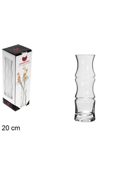 FLORERO CRISTAL FORMA BAMBU 20 CM