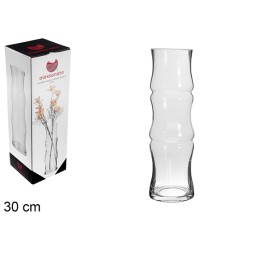FLORERO CRISTAL FORMA BAMBU 30 CM