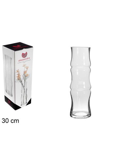 FLORERO CRISTAL FORMA BAMBU 30 CM