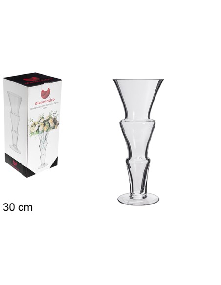 FLORERO CRISTAL FORMA COPA 30 CM