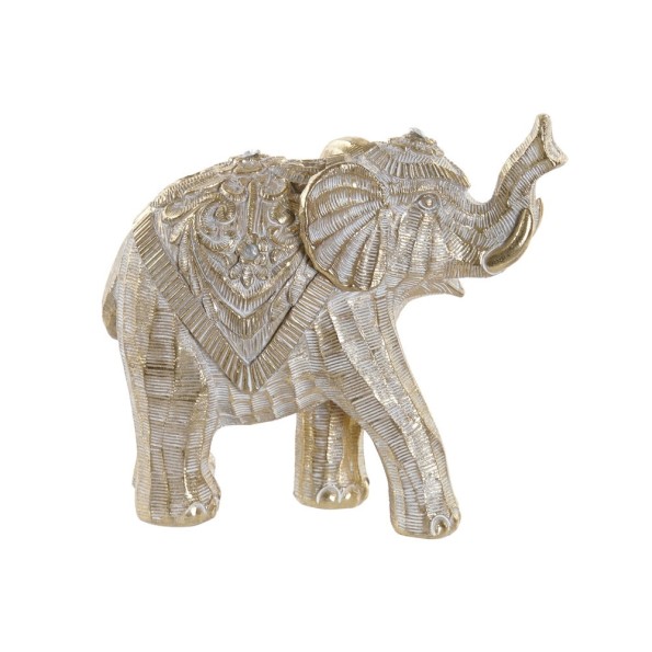 FIGURA RESINA 17X7,5X15 ELEFANTE ENVEJECIDO DORADO