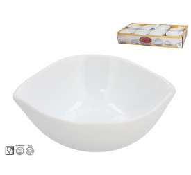 SALSERA APERITIVO GRES LUNA OVAL. 12X10,5X4CM BLAN