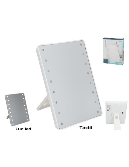 ESPEJO BAÑO LED CON SOPORTE 17X4,5X23CM ESPEJO BAÑO LED CON SOPORTE 17X4,5X23CM