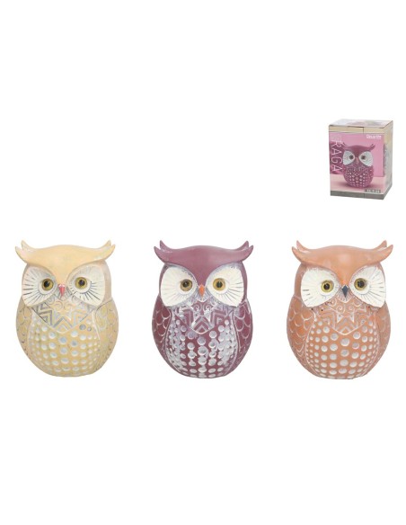 FIGURA BUHO RAGA 3 SURT 11,5X10X15,5 CM RESINA