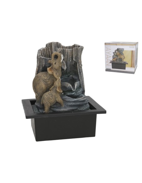 FUENTE ELEFANTES CHANAKIA LED 21X17,5X25 CM